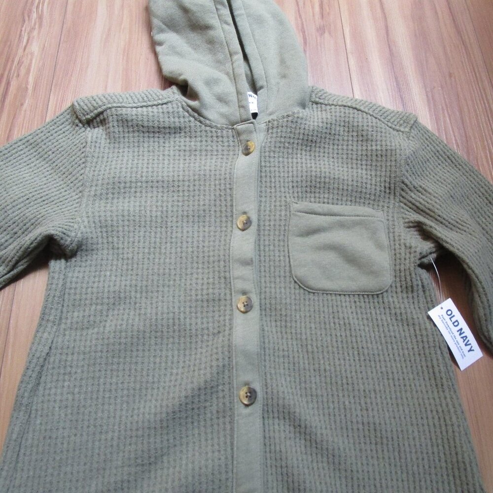 NWT Old Navy Green Waffle-Knit Hoodie for Girls M (8)